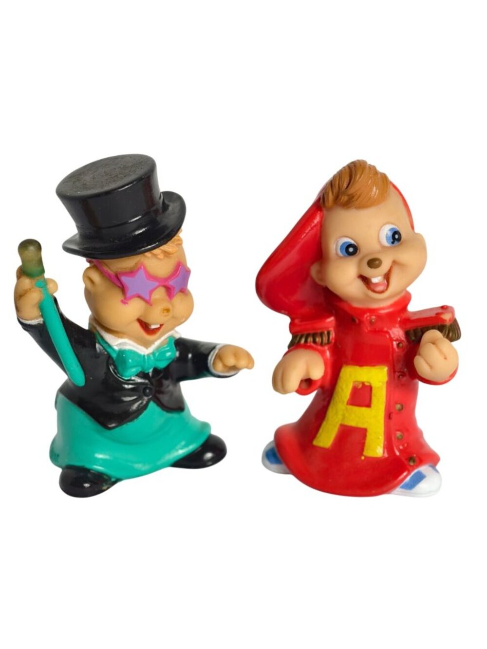 1990 Alvin Simon Chipmunk Figures Bagdasarian Nostalgic Collectibles 2 Pc Rubber